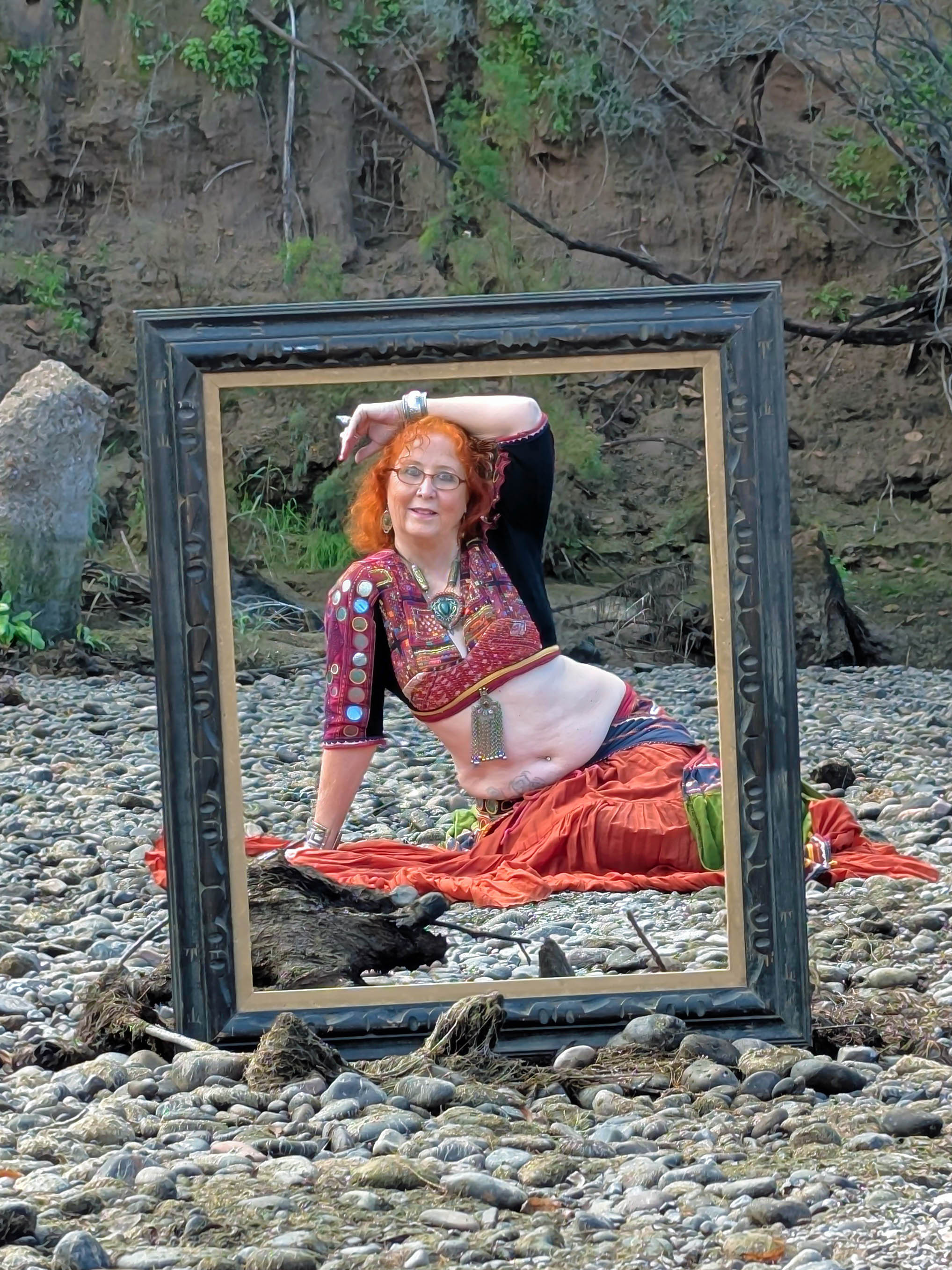 Dancer sitting on ground
